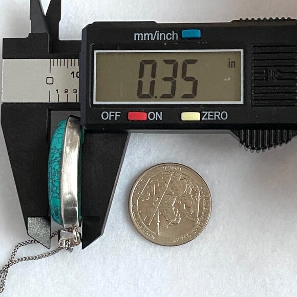 Sterling Silver 925 Oval Dyed Howlite Faux Turquoise Necklace & Earring Set - Picture 16 of 16